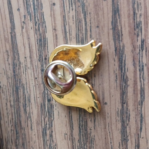 Double Wing Pin gold plated, 1" - Picture 2 of 3
